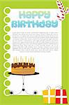 illustration of birthday card on white background