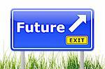 traffic sign with future and arrow showing the right direction
