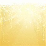 Festive golden background with sparkling stars for special occasions. Great as Christmas or New years background.