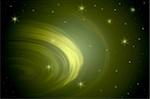 Green Mysterious Swirling Vortex With Misty Scattering of Stars