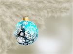 Neutral color card christmas-tree and decoration ball. EPS 8 vector file included