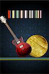 illustration of disco ball with guitar