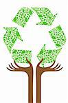 illustration of recycle tree on white background