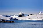 Big cruise ship in Antarctic waters