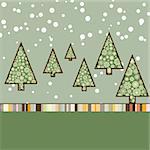 Retro Christmas Card Template. EPS 8 vector file included