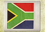 flag of vintage instant photo,south africa