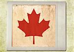 flag of vintage instant photo,,Canada