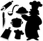 Chef silhouettes collection - vector illustration.