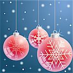 Illustration of Christmas ornament on a blue background.