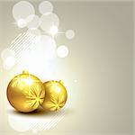 christmas golden glowing balls