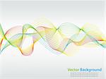 Vector background with yellow, green, red and blue waves