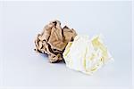 crumpled paper ball isolated