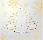 Abstract christmas wave line tree with white background, vector illustration for xmas