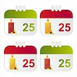 set of 4 christmas calendar icons