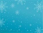 blue grunge christmas background with frame of snowflakes vector illustration