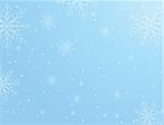 blue grunge christmas background with frame of snowflakes vector illustration