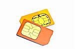 Sim cards for mobile phone isolated on white background