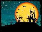 Halloween poster with zombie background. EPS 8 vector file included