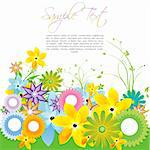 illustration of colorful floral card
