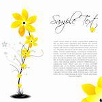 illustration of vector background with flowers and sample text