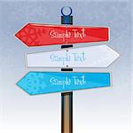 illustration of colorful direction board on white background