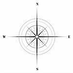 illustration of sketchy compass on isolated background