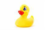 isolated toy rubber duck for playing in the bathroom