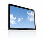 3D computer, digital Tablet pc, isolated on white with clipping path