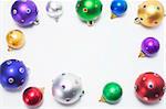 Christmas Ornaments on White Background