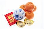 Chinese New Year Products on Isolated White Background