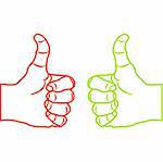 illustration of thumbs up sketch on white background
