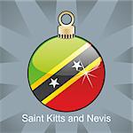 fully editable vector illustration of isolated saint kitts and nevis flag in christmas bulb shape