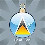 fully editable vector illustration of isolated saint lucia flag in christmas bulb shape