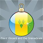 fully editable vector illustration of isolated saint vincent and the grenadines flag in christmas bulb shape