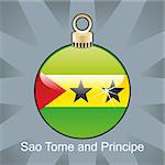 fully editable vector illustration of isolated sao tome and principe flag in christmas bulb shape