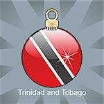 fully editable vector illustration of isolated trinidad and tobago flag in christmas bulb shape