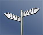 left right road sign equal choice