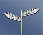 roadsign with two arrows answers and questions