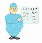 The doctor the ophthalmologist checks sight, also it is possible to use - the teacher at a board