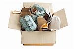 Box of Rubbish on White Background