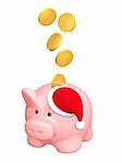 Money to Christmas. Object isolated over white
