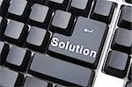 solving a problem with solution button on computer