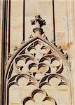 Architectural detail - Gothic window on the Prague castle in Prague.  Prague, Czech republic, Europe.