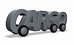 the word cargo on wheels - 3d illustration