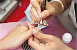 manicure process on female hand