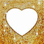 Gold frame in the shape of heart. EPS 8 vector file included