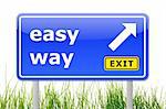 the easy way concept with traffic sign in blue