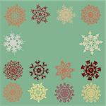 Vintage card with snowflakes. EPS 8 vector file included