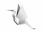 One Origami grey colors stork. Vector file available.