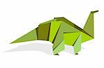 One Origami vibrant colors dinosaur. Vector file available.